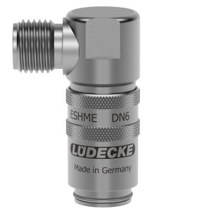 TEMPERIER-KUPPLUNG OHNE VENTIL G1/4"AG,DN6,90°,EDELSTAHL 1.4305