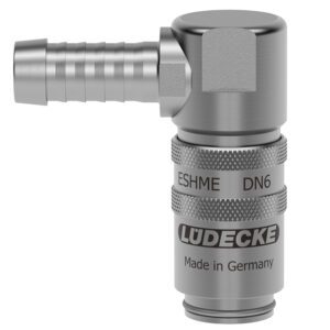 TEMPERIER-KUPPLUNG OHNE VENTIL SLW9MM STANDARD,DN6,90°,EDELSTAHL