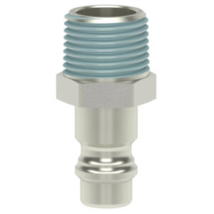 ATEMSCHUTZ-STECKNIPPEL DN 7,4 R 1/2" AG, MS 58 vernickelt