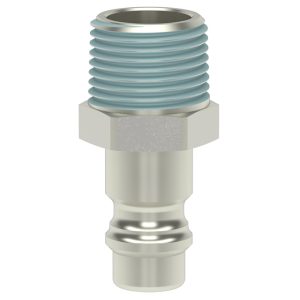 ATEMSCHUTZ-STECKNIPPEL DN 7,4 R 1/4" AG, MS 58 vernickelt