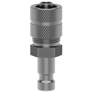 STECKER DN 2.7, EDELSTAHL 1.4305, SLW 4, MIT VENTIL, QUETSCHVERS