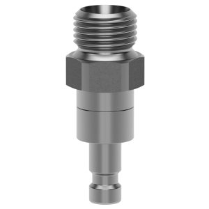 STECKER DN 2.7, EDELSTAHL 1.4305, M 5 AG, MIT VENTIL