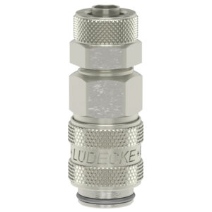 MINI-ES-KUPPLUNG LECKAGEARM DN 5 SLW 6 x 8 MM, VERNICKELT