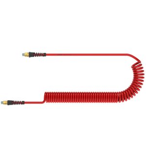 PU-SPIRALSCHLAUCH,ROT,6,5X10 3M AL, 2 X R1/4"AG DREHBAR"